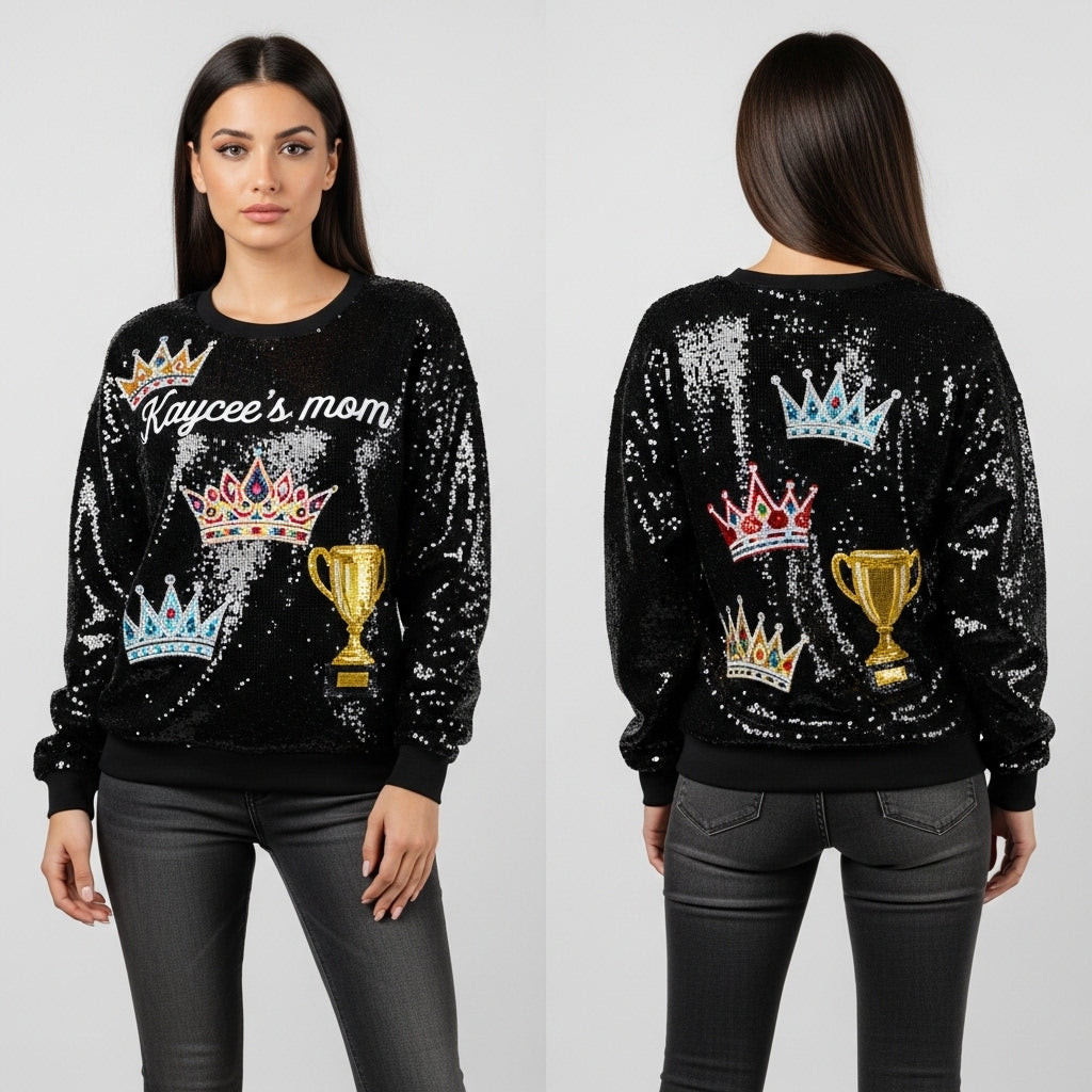 Custom pageant mom sweatshirts ￼