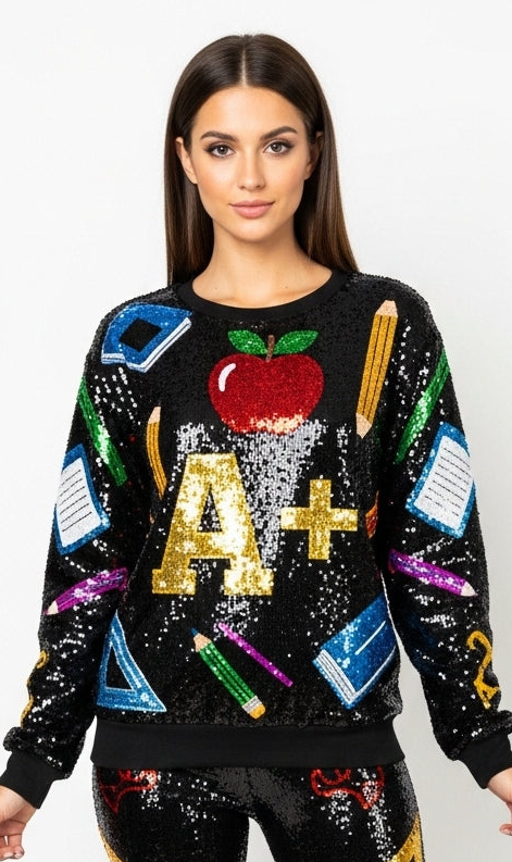 The A+ sequin sweatshirt ￼