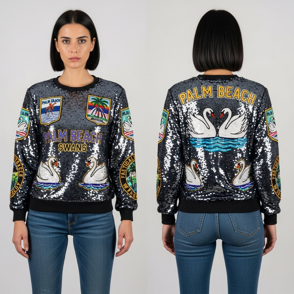 Palm Beach Swan sweatshirt ￼